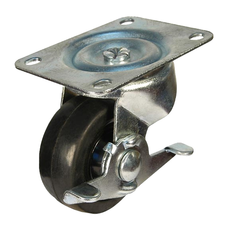 DH CASTERS Dh Casters C-GD25RSB Swivel Caster, 2-3/4 x 3-27/32 in Plate, 3-1/4 in H Dimensions, Rubber Wheel HARDWARE & FARM SUPPLIES DH CASTERS