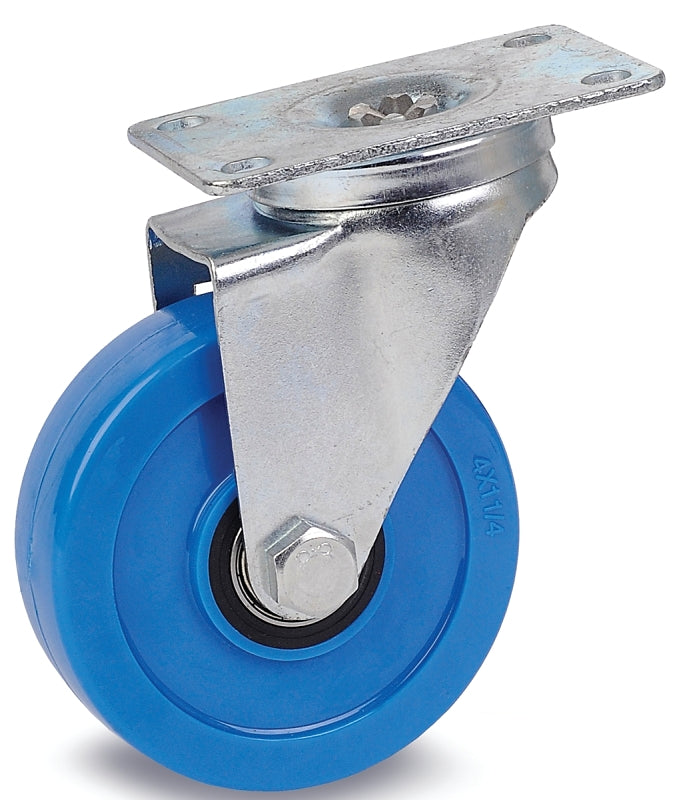 DH CASTERS Dh Casters C-LM4P1PUS Swivel Caster, 2-3/8 x 3-5/8 in Plate, 5-1/8 in H Dimensions, 4 in Dia Wheel, 1-1/4 in W Wheel HARDWARE & FARM SUPPLIES DH CASTERS