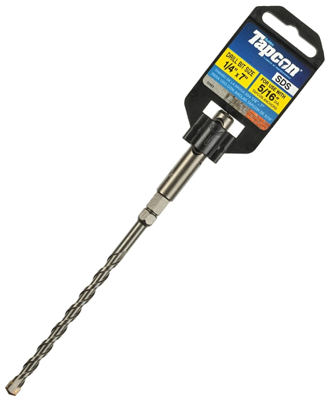 BUILDEX TAPCON Tapcon 11493 Hammer Drill Bit, 1/4 in Dia, 7 in OAL, Percussion, SDS Shank TOOLS BUILDEX TAPCON