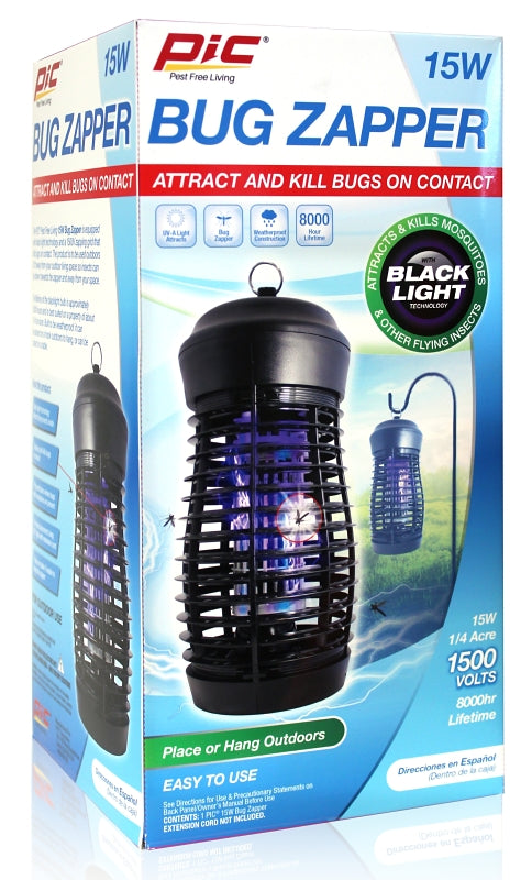 PIC PIC 15WZAPPER Bug Zapper, Plastic, Black