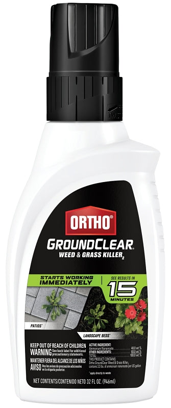 ORTHO Ortho 4650306 Weed and Grass Killer, Liquid, Clear, Spray Application, 32 oz Bottle LAWN & GARDEN ORTHO