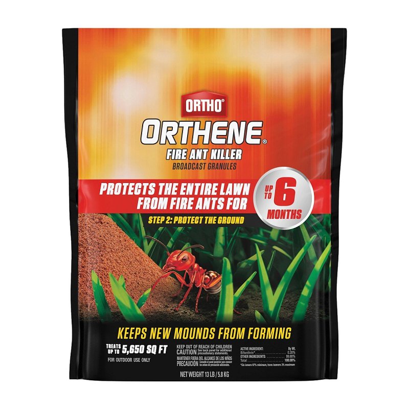 ORTHO Ortho Orthene 4662801 Fire Ant Killer, Solid, Spreader Application, Residential Lawn Space, 13 lb Bag