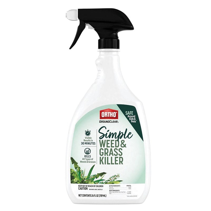 ORTHO Ortho Groundclear 4660905 Simple Weed and Grass Killer, Liquid, Clear to White, 24 oz Bottle