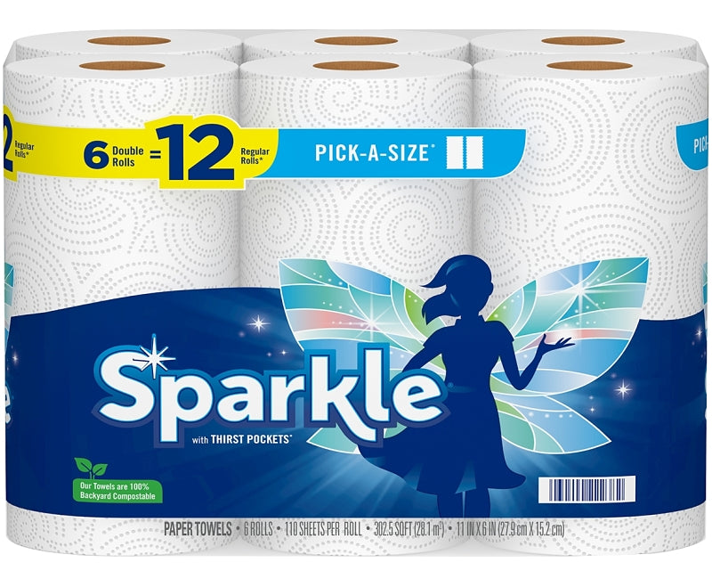 SPARKLE Sparkle 22238 Paper Towel, 4.85 in L, 11 in W, 2-Ply