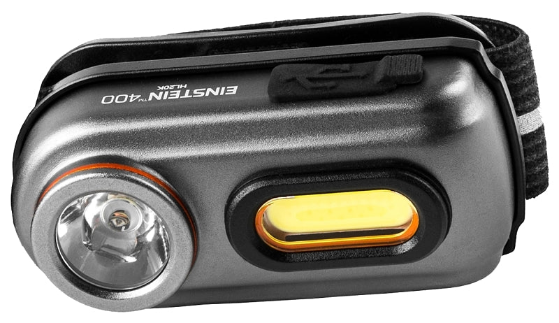 NEBO Nebo EINSTEIN NEB-HLP-0005 Headlamp, 300 mAh, Lithium-Ion Battery, LED Lamp, 400, 436 ft Beam Distance, Black