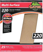 GATOR Gator 3260 Sanding Sheet, 11 in L, 9 in W, Extra Fine, 220 Grit, Aluminum Oxide Abrasive PAINT GATOR