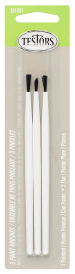 TESTORS Testors 281201 Economy Brush Assortment, Plastic Handle, 3/CD PAINT TESTORS