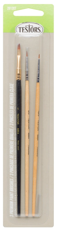 TESTORS Testors 281207 Premium Brush Assortment, Gray, 3/CD PAINT TESTORS