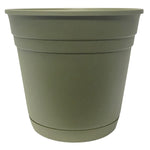 SOUTHERN PATIO Southern Patio RN0612OG Planter with Saucer, 6 in Dia, Round, Poly Resin, Olive Green, Matte LAWN & GARDEN SOUTHERN PATIO