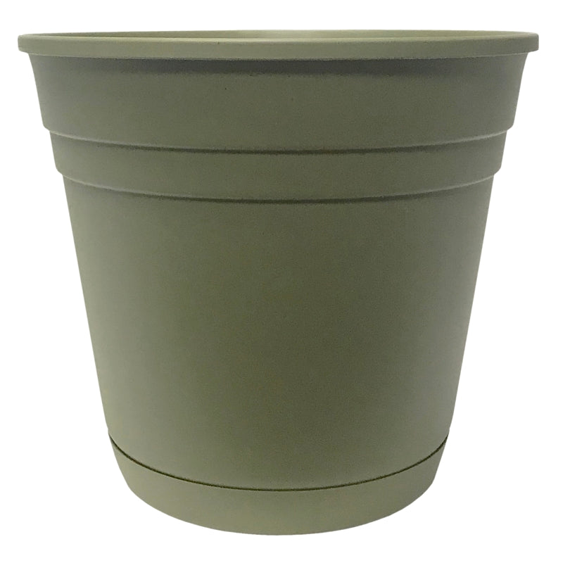 SOUTHERN PATIO Southern Patio RN0612OG Planter with Saucer, 6 in Dia, Round, Poly Resin, Olive Green, Matte LAWN & GARDEN SOUTHERN PATIO