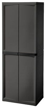 STERILITE Sterilite 01423V01 Shelf Cabinet, 25-5/8 in OAW, 69-3/8 in OAH, 18-7/8 in OAD, 4-Shelf, Plastic, Gray, Flat HOUSEWARES STERILITE