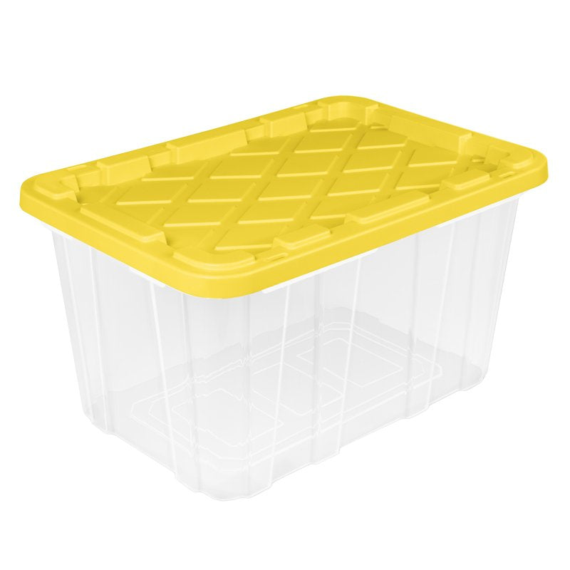 STERILITE Sterilite 50759Y04 Storage Tote with Lid, Yellow Lily, 28-1/2 in L, 19-5/8 in W, 15-1/2 in H HOUSEWARES STERILITE