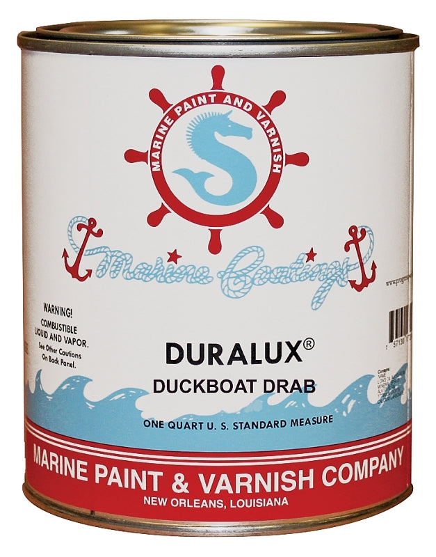 DURALUX Duralux M691-4 Marine Enamel, Flat, Camouflage Duckboat Drab, 1 qt Can AUTOMOTIVE DURALUX   