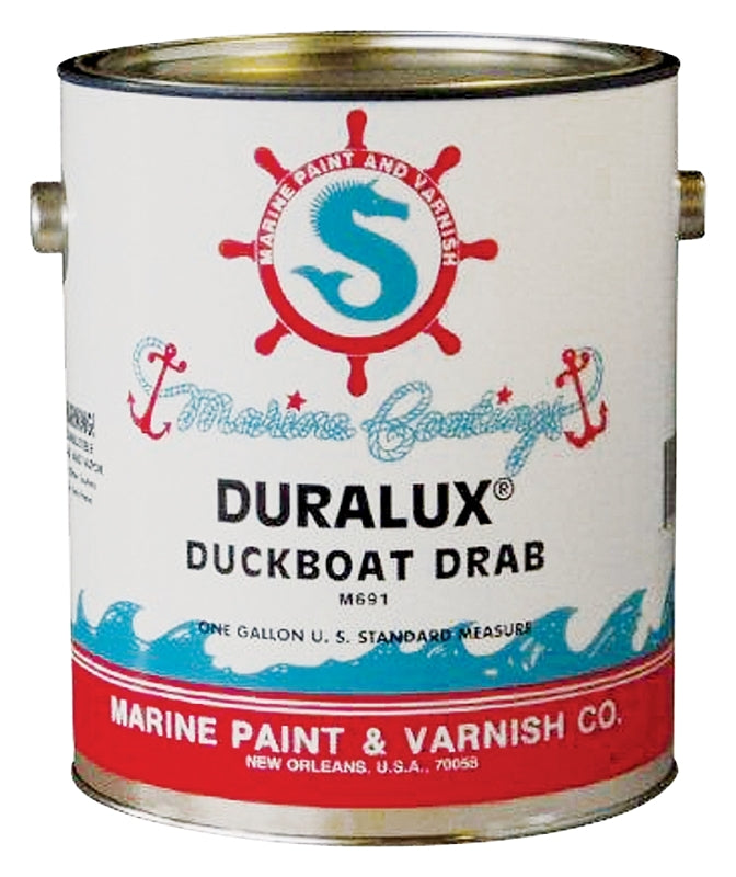 DURALUX Duralux M691-1 Marine Enamel, Flat, Camouflage Duckboat Drab, 1 gal Can AUTOMOTIVE DURALUX   