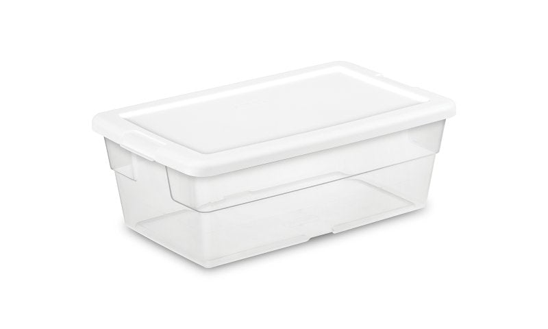 STERILITE Sterilite 16428012 Storage Box, Plastic, Clear/White, 13-5/8 in L, 8-1/4 in W, 4-7/8 in H HOUSEWARES STERILITE