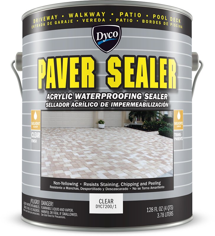 DYCO Dyco PAVER SEALER DYC7200/1 Waterproofing Sealer, Gloss, Liquid, Clear, 1 gal PAINT DYCO