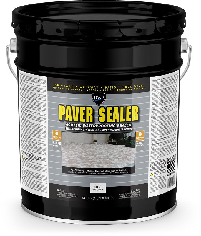 DYCO Dyco PAVER SEALER DYC7200/5 Waterproofing Sealer, Gloss, Liquid, Clear, 5 gal PAINT DYCO