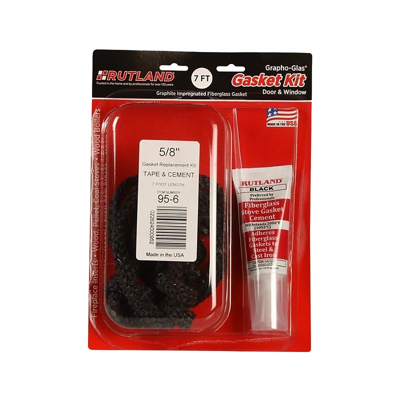 SELKIRK Rutland Grapho-Glas 95-6 Stove Gasket Kit, Fiberglass, Black/Gray