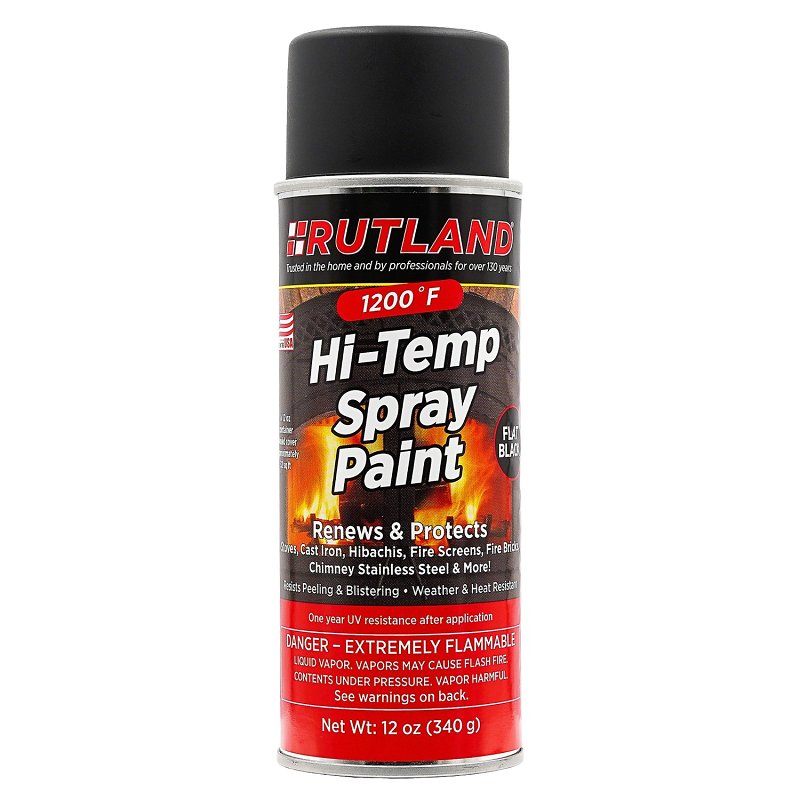 SELKIRK Rutland 80 High Heat Spray Paint, Flat, Black, 12 oz, Can