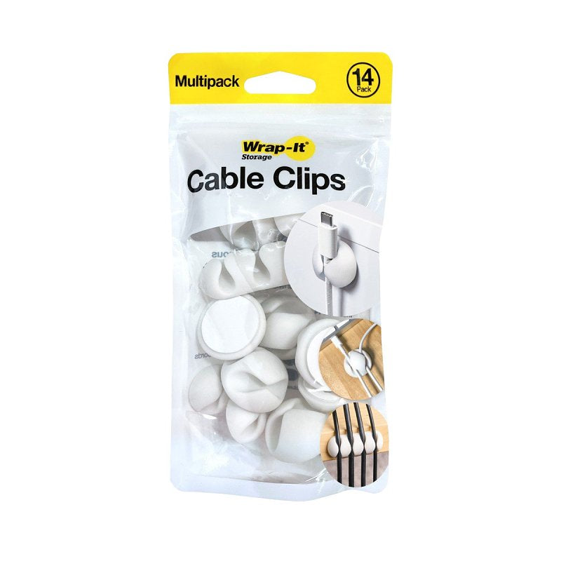 WRAP IT STORAGE Wrap-It Storage 514-CLIPS-WH Assorted Cable Clip, White