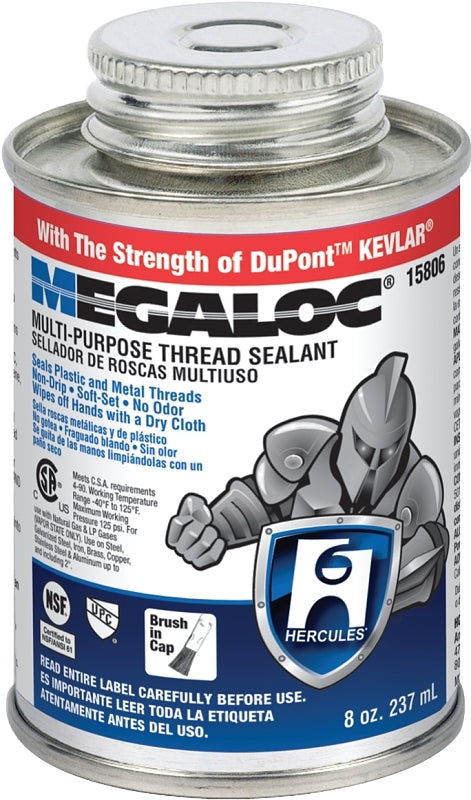 HERCULES Hercules Megaloc 15806 Thread Sealant, 8 oz Can, Liquid, Paste, Blue PLUMBING, HEATING & VENTILATION HERCULES