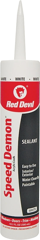 RED DEVIL Red Devil SPEED DEMON 0736 General-Purpose Acrylic Caulk, White, 40 to 90 deg F, 10.1 fl-oz Cartridge