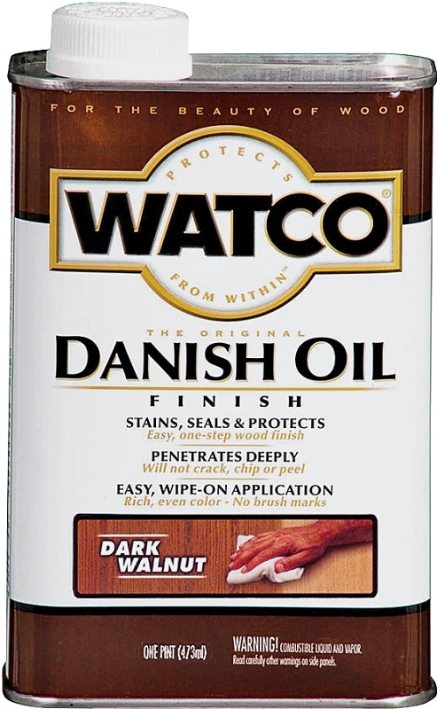 WATCO Watco 65851 Danish Oil, Dark Walnut, Liquid, 1 pt, Can