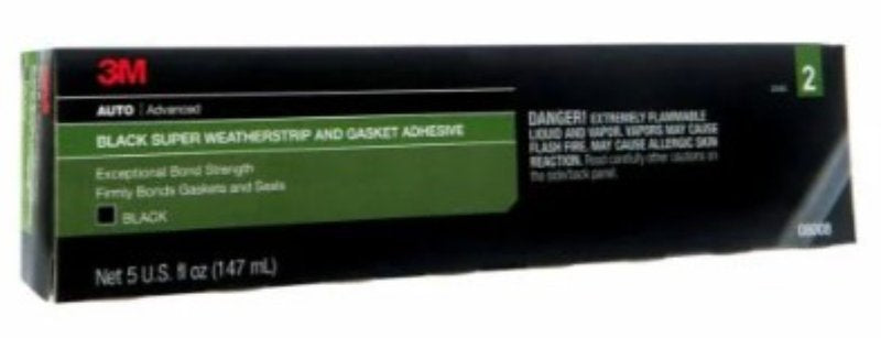 3M / AUTO 3M 08008 Weatherstrip and Gasket Adhesive, Paste, Solvent-Like, Black, 5 fl-oz Tube AUTOMOTIVE 3M / AUTO
