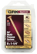 GRK FASTENERS GRK Fasteners 96080 Framing and Decking Screw, #8 Thread, 1-1/4 in L, Coarse Thread, Countersunk Head, Star Drive, Steel HARDWARE & FARM SUPPLIES GRK FASTENERS