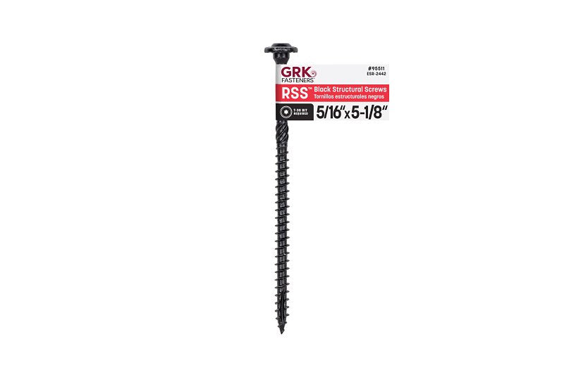 GRK FASTENERS GRK Fasteners RSS Series 95511 Structural Screw, 5-1/8 in L, Coarse Thread, Washer Head, Torx Drive, Steel, Zinc-Plated