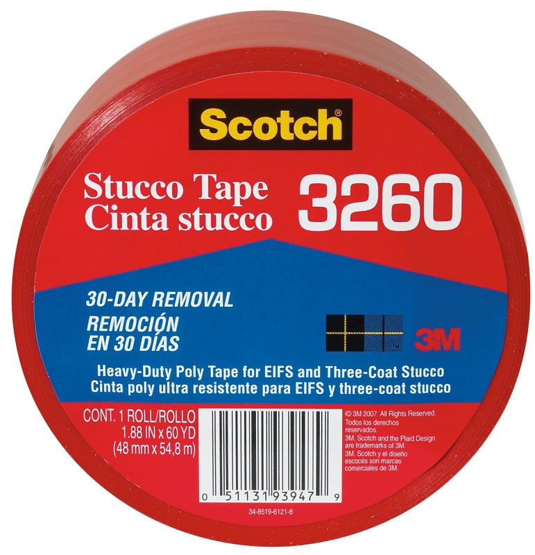 SCOTCH Scotch 3260-A Duct Tape, 60 yd L, 1.88 in W, Polyvinyl Backing, Pink/Red PAINT SCOTCH