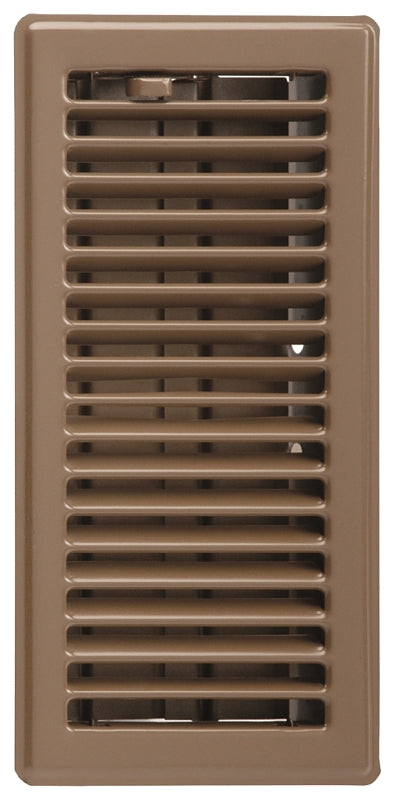 IMPERIAL Imperial RG3297 Standard Floor Register, 7-3/4 in W Duct Opening, 3-3/4 in H Duct Opening, Steel, Brown PLUMBING, HEATING & VENTILATION IMPERIAL