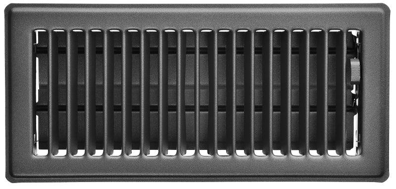 IMPERIAL Imperial RG0241 Floor Register, 10 in W Duct Opening, 4 in H Duct Opening, Steel, Slate Gray, Powder-Coated PLUMBING, HEATING & VENTILATION IMPERIAL