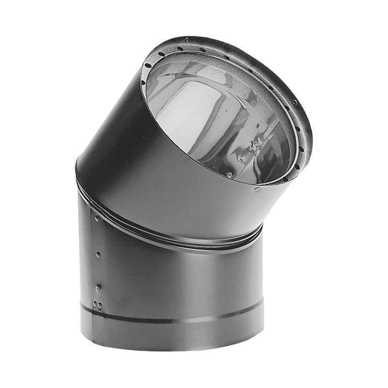 DURAVENT, INC DuraVent DVL 6DVL-E45 Stove Pipe Elbow, 45 deg Angle, 6 in, Twist Lock, 0.016/0.018 in Gauge, Stainless Steel
