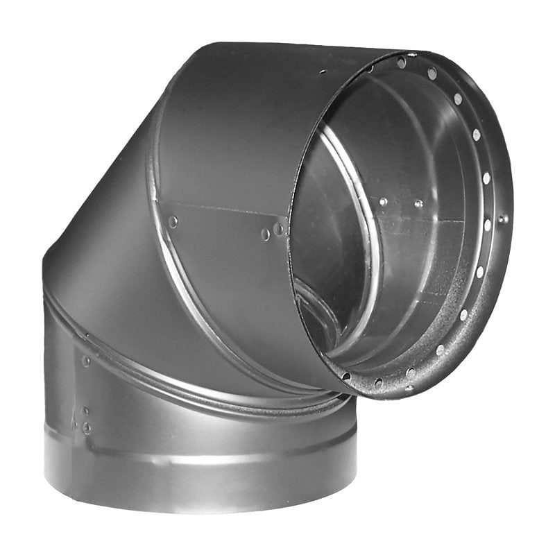 DURAVENT, INC DuraVent DVL 6DVL-E90 Stove Pipe Elbow, 90 deg Angle, 6 in, Twist Lock, 0.016/0.018 in Gauge, Stainless Steel