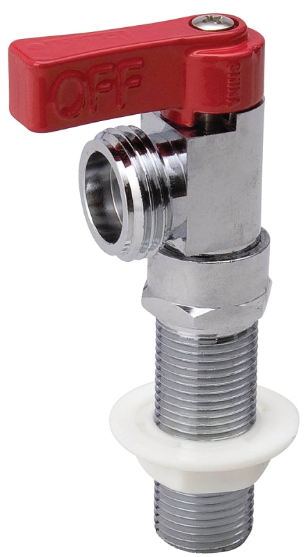 B & K INDUSTRIES B & K 102-209 Replacement Washing Machine Valve, Brass, Red, Chrome-Plated, For: Washing Machine Outlet Boxes