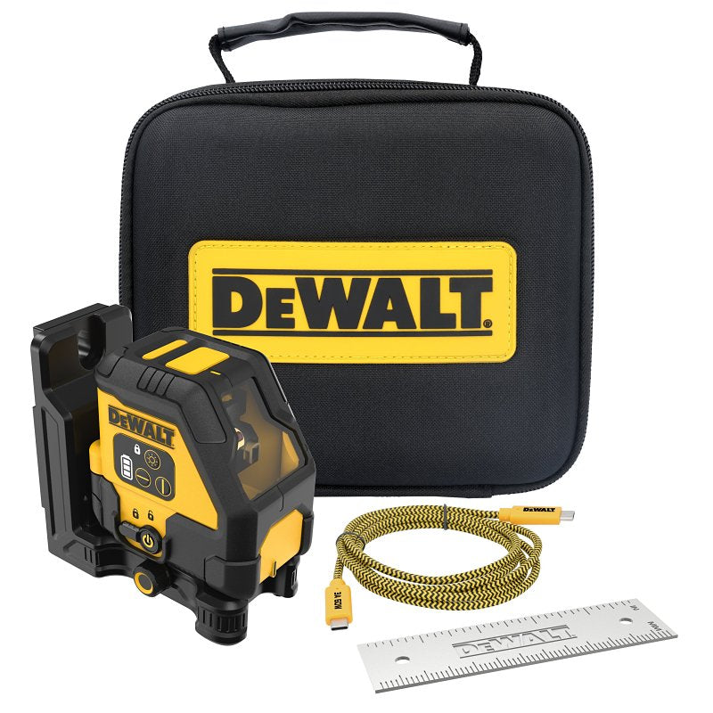 DEWALT DEWALT DCLE14201RB Rechargeable Cross-Line Laser Base Kit, 100 ft Without Detector, 165 ft with Detector, Red Laser TOOLS DEWALT