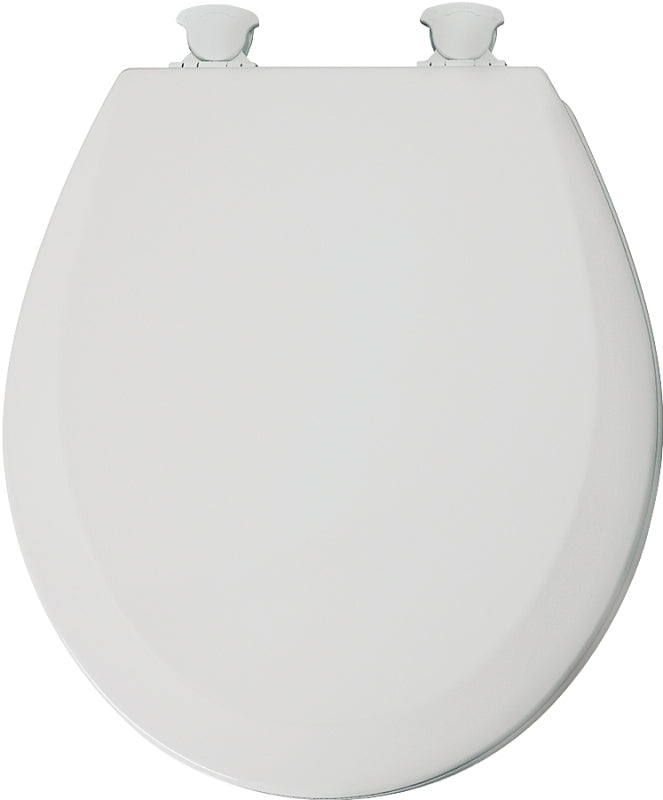 MAYFAIR Mayfair 41ECDG-000 Toilet Seat, 16-1/2 in L, 14.63 in W, Round, Wood, White, Twist Hinge PLUMBING, HEATING & VENTILATION MAYFAIR
