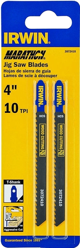 IRWIN Irwin 3072410 Jig Saw Blade, 4 in L, 10 TPI, Carbon Steel, Metal, Wood TOOLS IRWIN