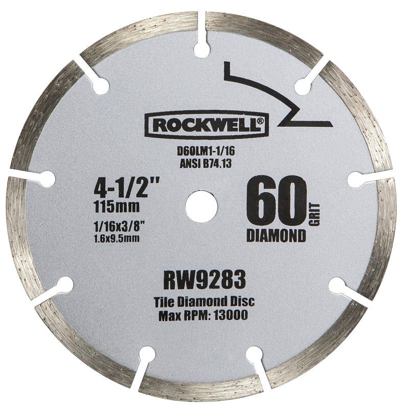 ROCKWELL Rockwell RW9283 Circular Saw Blade, 4-1/2 in Dia, 3/8 in Arbor, 60-Teeth TOOLS ROCKWELL