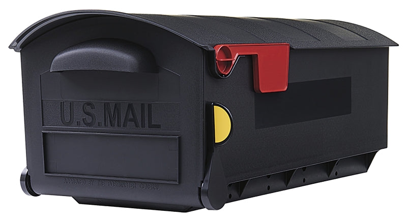 SOLAR GROUP Gibraltar Mailboxes Patriot Series GMB515B01 Rural Mailbox, 1200 cu-in Capacity, Plastic, 12.4 in W, 21.3 in D, Black