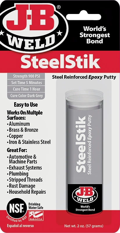 J-B WELD J-B Weld 8267 Epoxy Putty Stick, Black/Dark Gray, Solid, 2 oz Pack PAINT J-B WELD