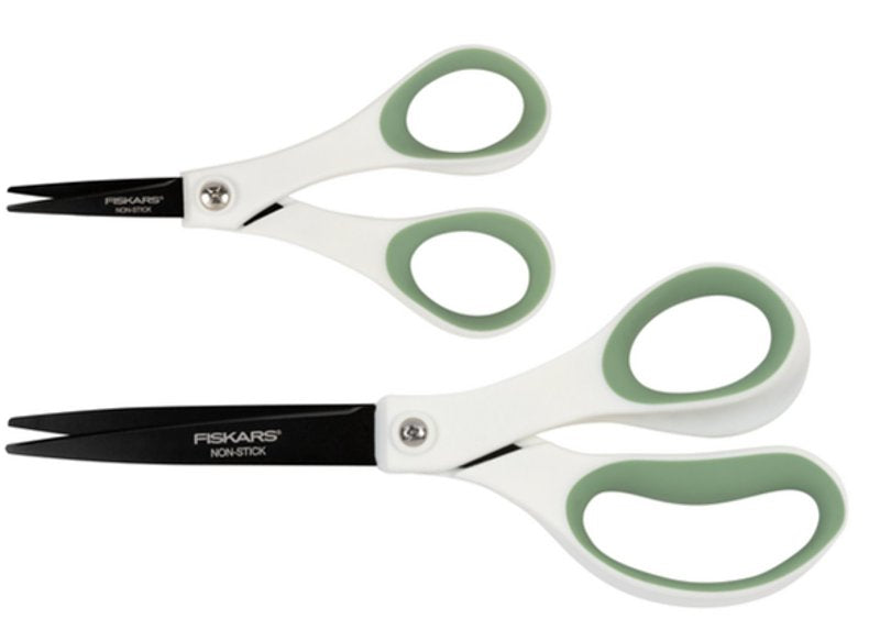 FISKARS Fiskars 1073594 Scissors, Stainless Steel Blade, Soft Grip Handle, Green/White Handle HOUSEWARES FISKARS