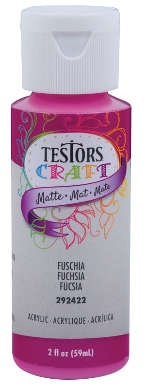 TESTORS Testors 292422A Craft Paint, Matte, Fuchsia, 2 oz Bottle PAINT TESTORS