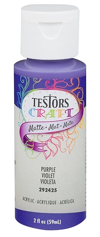 TESTORS Testors 292425A Acrylic Craft Paint, Matte, Purple, 2 oz, Bottle