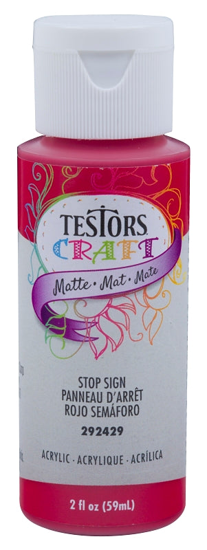 TESTORS Testors 292429A Acrylic Craft Paint, Matte, Stop Sign, 2 oz, Bottle PAINT TESTORS