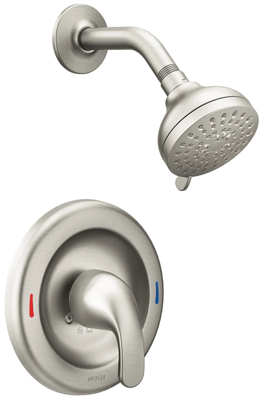 MOEN Moen Adler Series 82604SRN/L82691EP Shower Faucet, 1.75 gpm, 3-1/2 in Showerhead, Metal, Brushed Nickel, Lever Handle PLUMBING, HEATING & VENTILATION MOEN