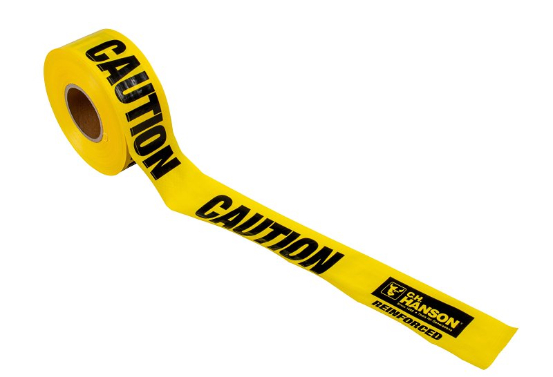 CH HANSON CH Hanson 16030 Reinforced Barricade Tape, 500 ft L, 3 in W, Yellow, Polyethylene