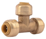 SHARKBITE SharkBite U358LFA Pipe Tee, 1/4 in, Push-Fit, Brass, 200 psi Pressure PLUMBING, HEATING & VENTILATION SHARKBITE