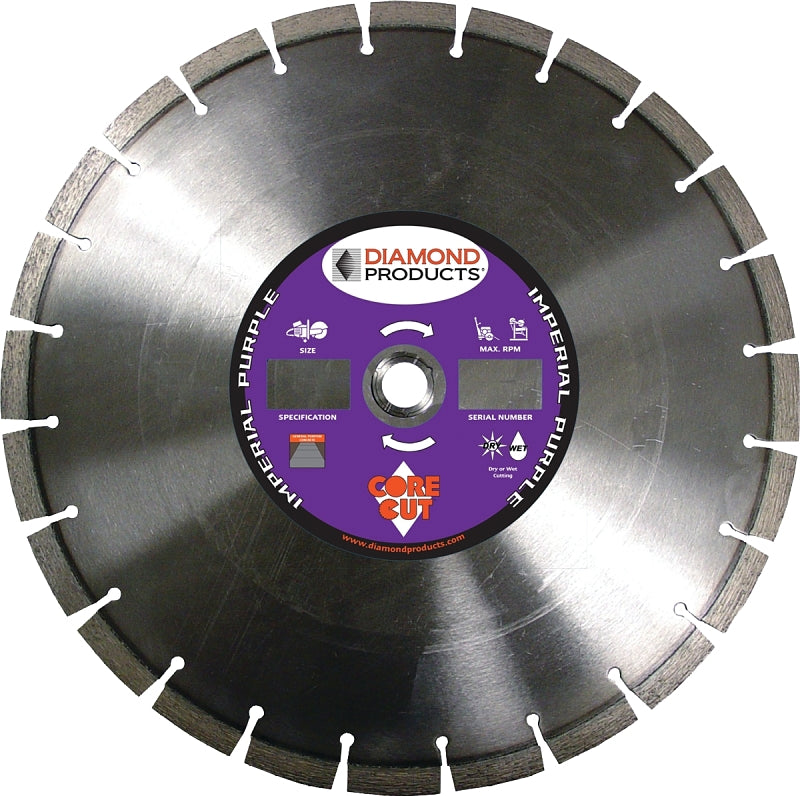 DIAMOND PRODUCTS Diamond Products 78976 Circular Saw Blade, 14 in Dia, Diamond Cutting Edge, Applicable Materials: Harder Material
